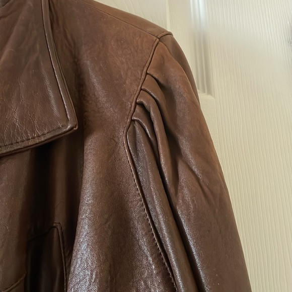 Mexico Mexican leather jacket brown patchwork vi rage 1980s 1990s - Picture 7 of 12